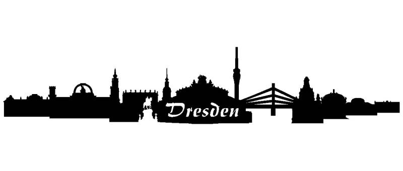 Samunshi® Autoaufkleber Dresden Aufkleber Skyline Sticker 30 x 5,7cm schwarz von Samunshi