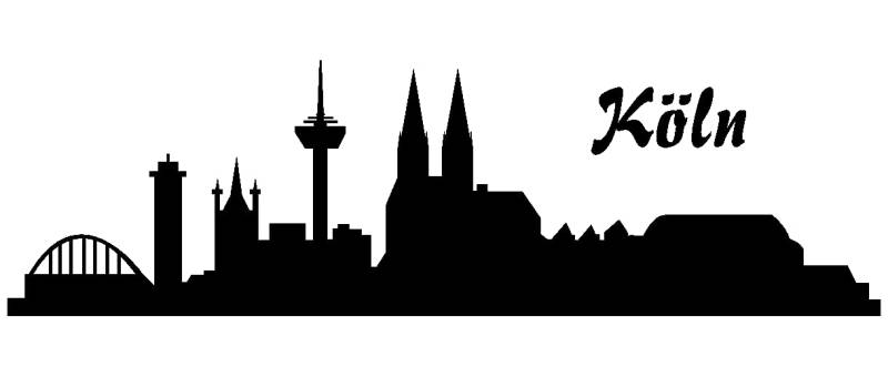 Samunshi® Autoaufkleber Köln Aufkleber Skyline in 8 Größen und 25 Farben (50x14,7cm schwarz) von Samunshi