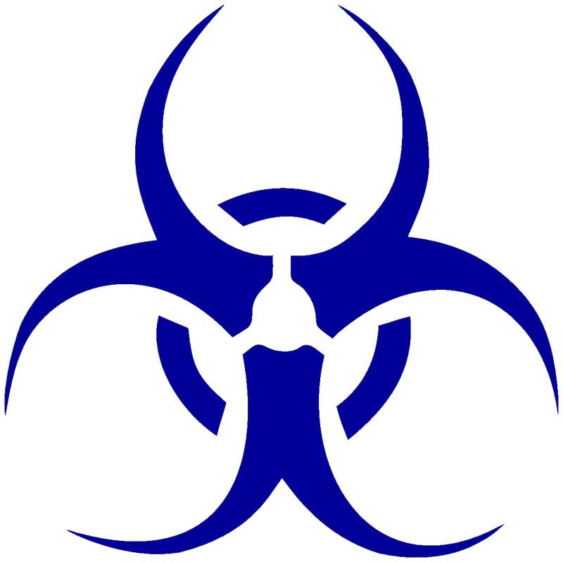 Samunshi® Biohazard Aufkleber Biohazardaufkleber 10 x 10cm brillantblau von Samunshi