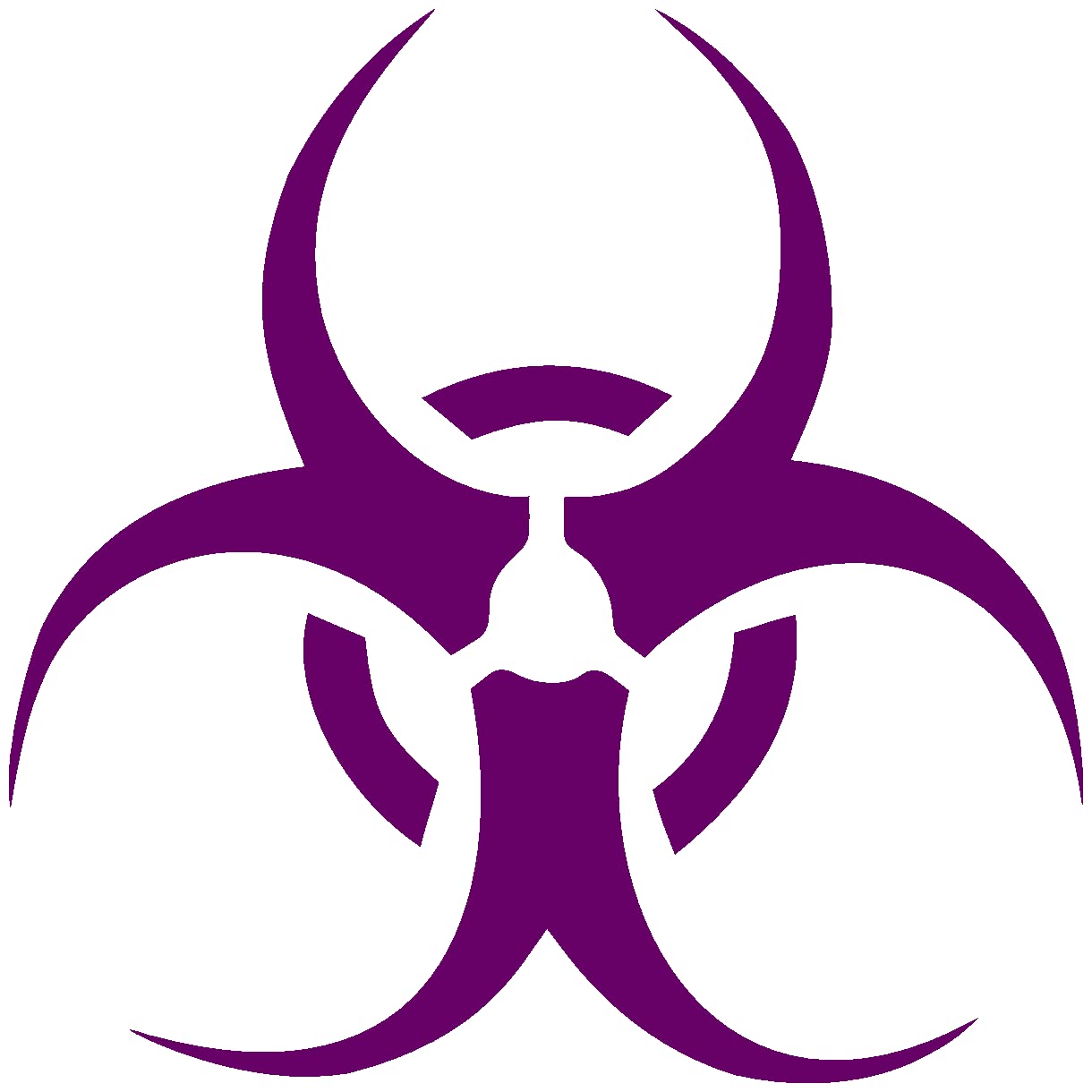 Samunshi® Biohazard Aufkleber Biohazardaufkleber in 10 Größen und 25 Farben (4x4cm violett lila) von Samunshi