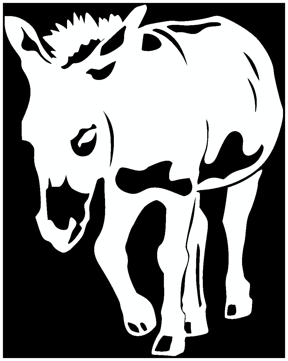 Samunshi® Esel Aufkleber 'Jakob' Eselaufkleber in 6 Größen und 25 Farben (7,9x10cm weiß) von Samunshi