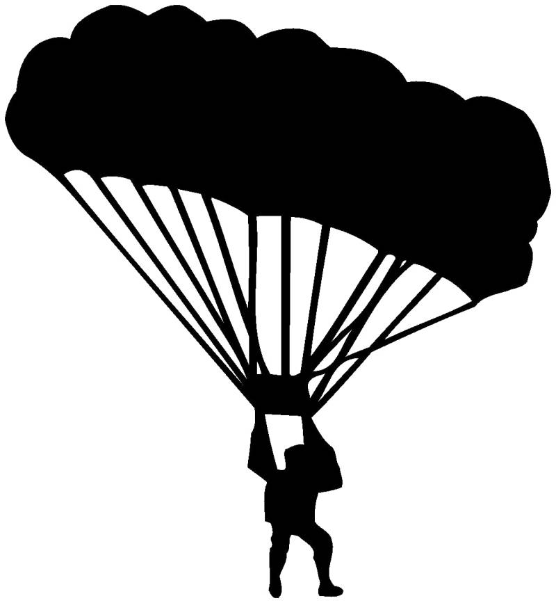 Samunshi® Fallschirmspringer Aufkleber Fallschirm 28 x 30cm schwarz von Samunshi