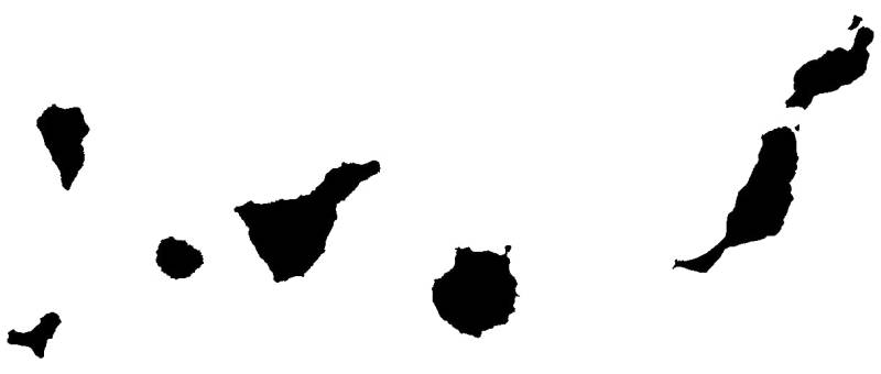 Samunshi® Kanarische Inseln Aufkleber Insel Kanaren Teneriffa La Palma Lanzarote Fuerteventura in 7 Größen und 25 Farben (20x7,9cm schwarz) von Samunshi