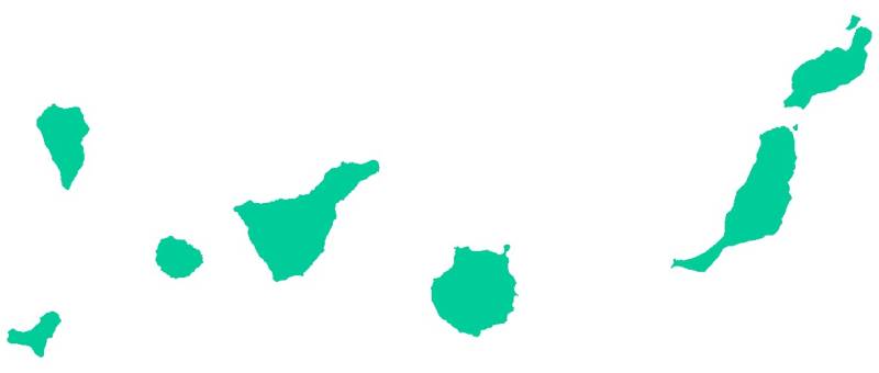 Samunshi® Kanarische Inseln Aufkleber Insel Kanaren Teneriffa La Palma Lanzarote Fuerteventura in 7 Größen und 25 Farben (30x11,9cm türkis) von Samunshi