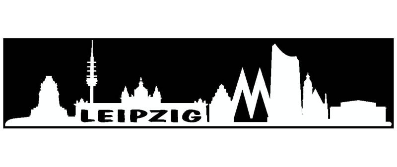 Samunshi® Leipzig Skyline Aufkleber Leipzig Sticker in 9 Größen und 25 Farben (30x6,7cm weiß) von Samunshi