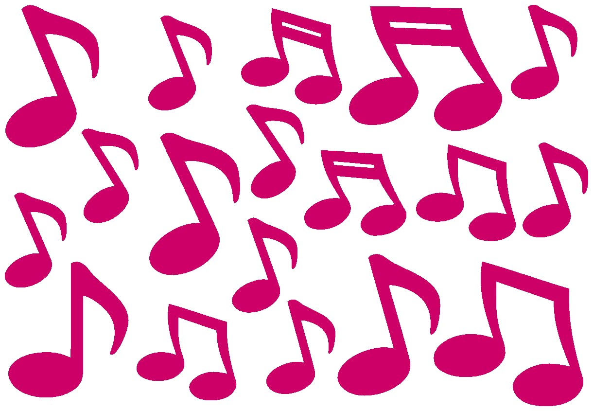 Samunshi® Musiknoten Aufkleber Musik 18 Stück 12xca.5cm-6xca.7,5cm pink von Samunshi