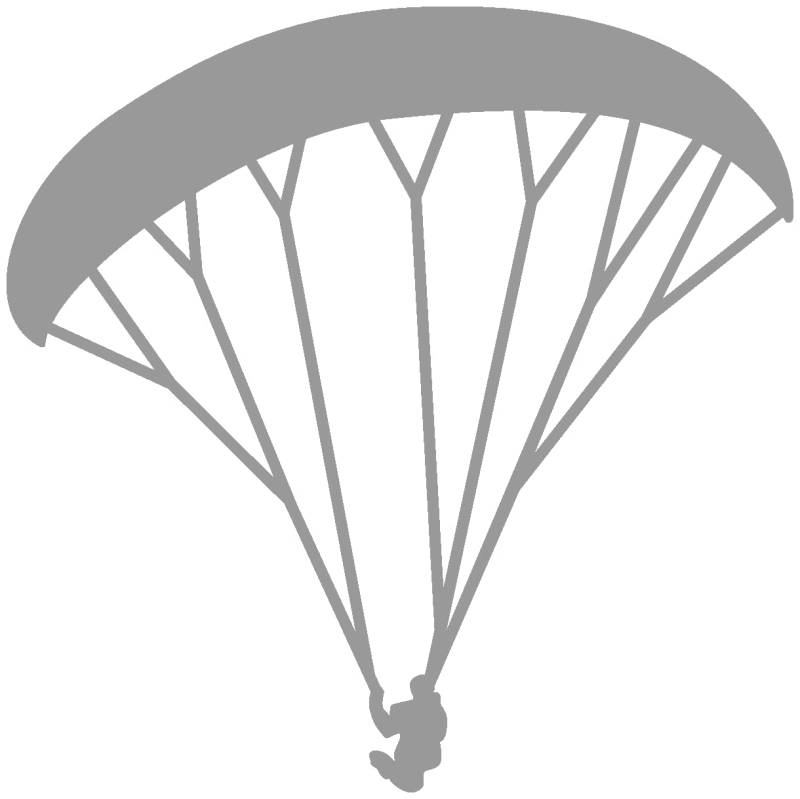 Samunshi® Paraglider Aufkleber Gleitschirm 10 x 10cm grau von Samunshi