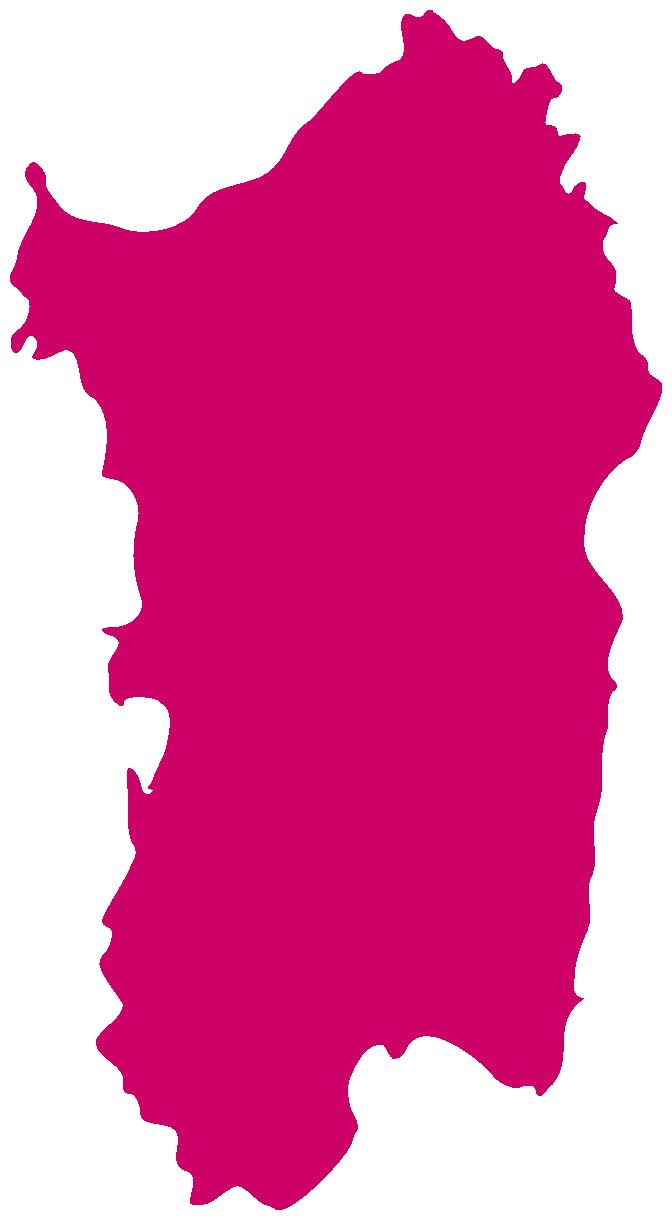 Samunshi® Sardinia Aufkleber Insel Sardinien 16 x 30cm pink von Samunshi