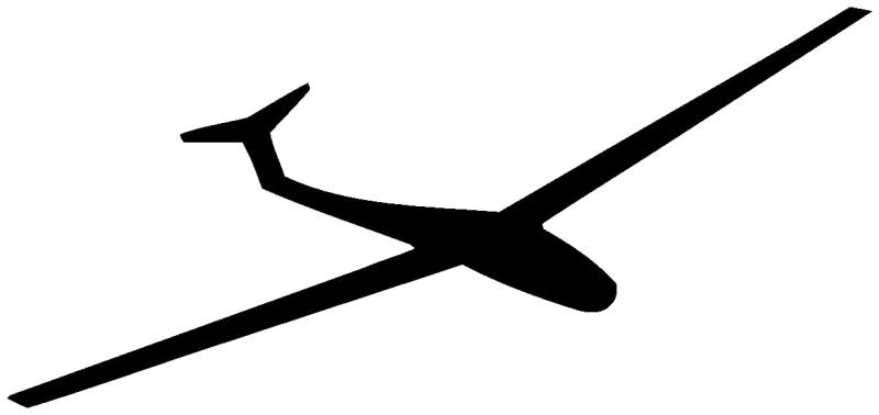 Samunshi® Segelflieger Aufkleber Segelflugzeug in 8 Größen und 25 Farben (15x6,9cm schwarz) von Samunshi