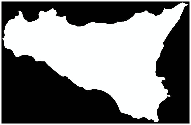 Samunshi® Sizilien Insel Aufkleber Inselaufkleber 70 x 45cm weiß von Samunshi
