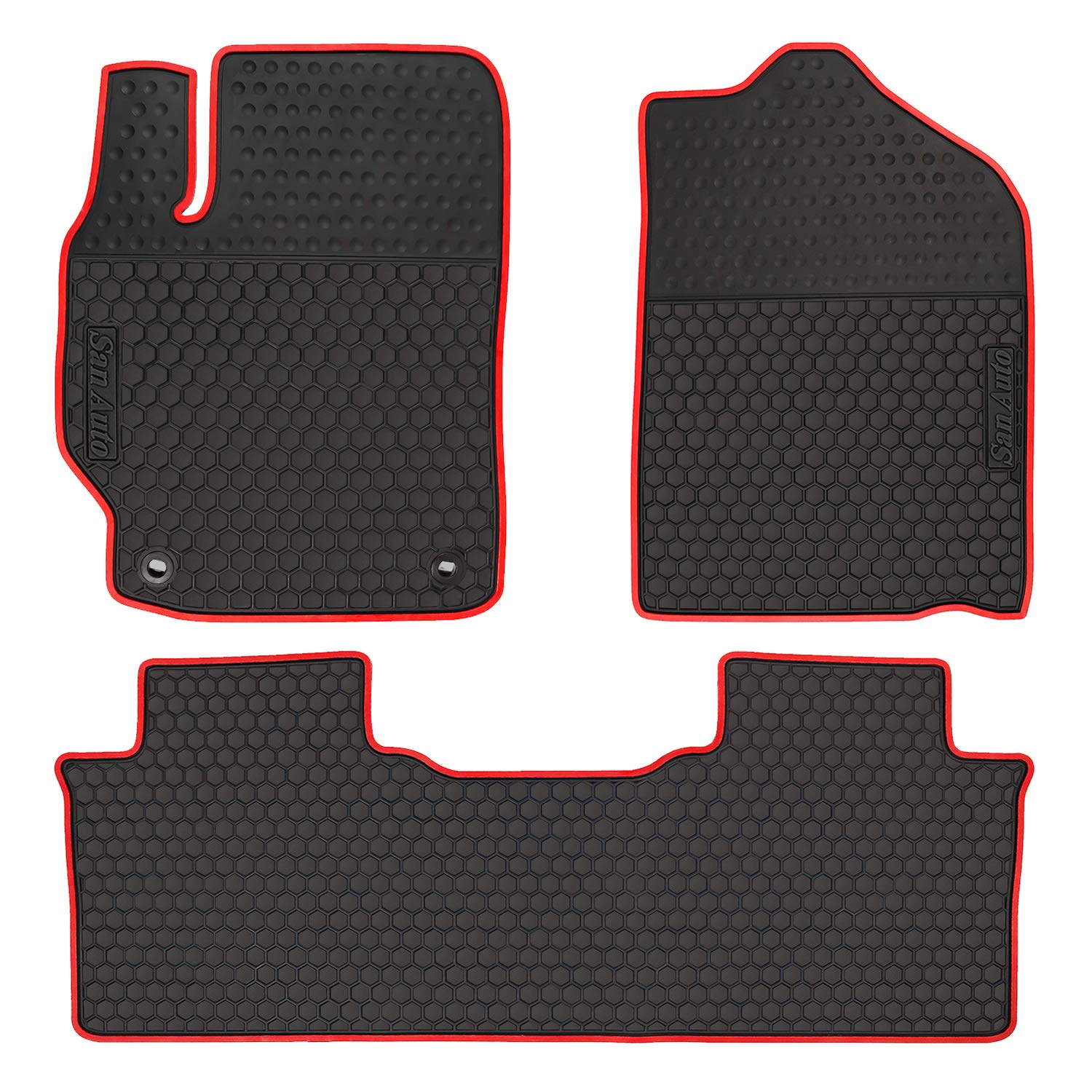 HD-Mart Auto-Gummi-Bodenmatte für Toyota Camry 7. Baujahr 2012–2013–2014–2015–2016–2017, passgenau, schwarz, rot, Gummi, Auto-Bodeneinlagen-Set, Allwetterschutz, strapazierfähig, geruchlos HD-Mart Auto-Gummi-Bodenmatte für Toyota Camry 7. Baujahr 2012–2013–2014–2015–2016–2017, passgenau, schwarz, rot, Gummi, Auto-Bodeneinlagen-Set, Allwetterschutz, strapazierfähig, geruchlos von San Auto