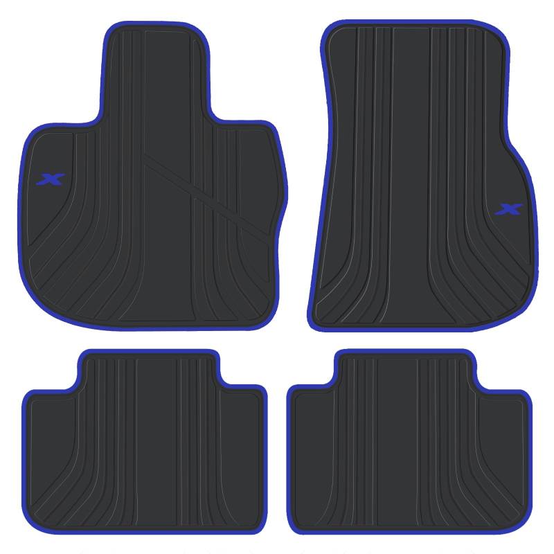 San Auto Auto-Fußmatte für BMW X3 G01 X4 G02 2018 2019 2020 2021 2022 2023 2024, passgenau, schwarz, Marineblau, Gummi, Auto-Bodeneinlagen, Allwetterschutz, strapazierfähig, geruchlos von San Auto