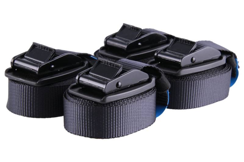 4er Set Sandax Zurrgurte Spanngurte mit Klemmschloss und Schnallenschutz aus Gummi - Länge: 4m, Breite: 25mm - Verzurrgurte belastbar bis 540kg, nach DIN EN 12195-2 | Premium Spannband, schwarz von Sandax