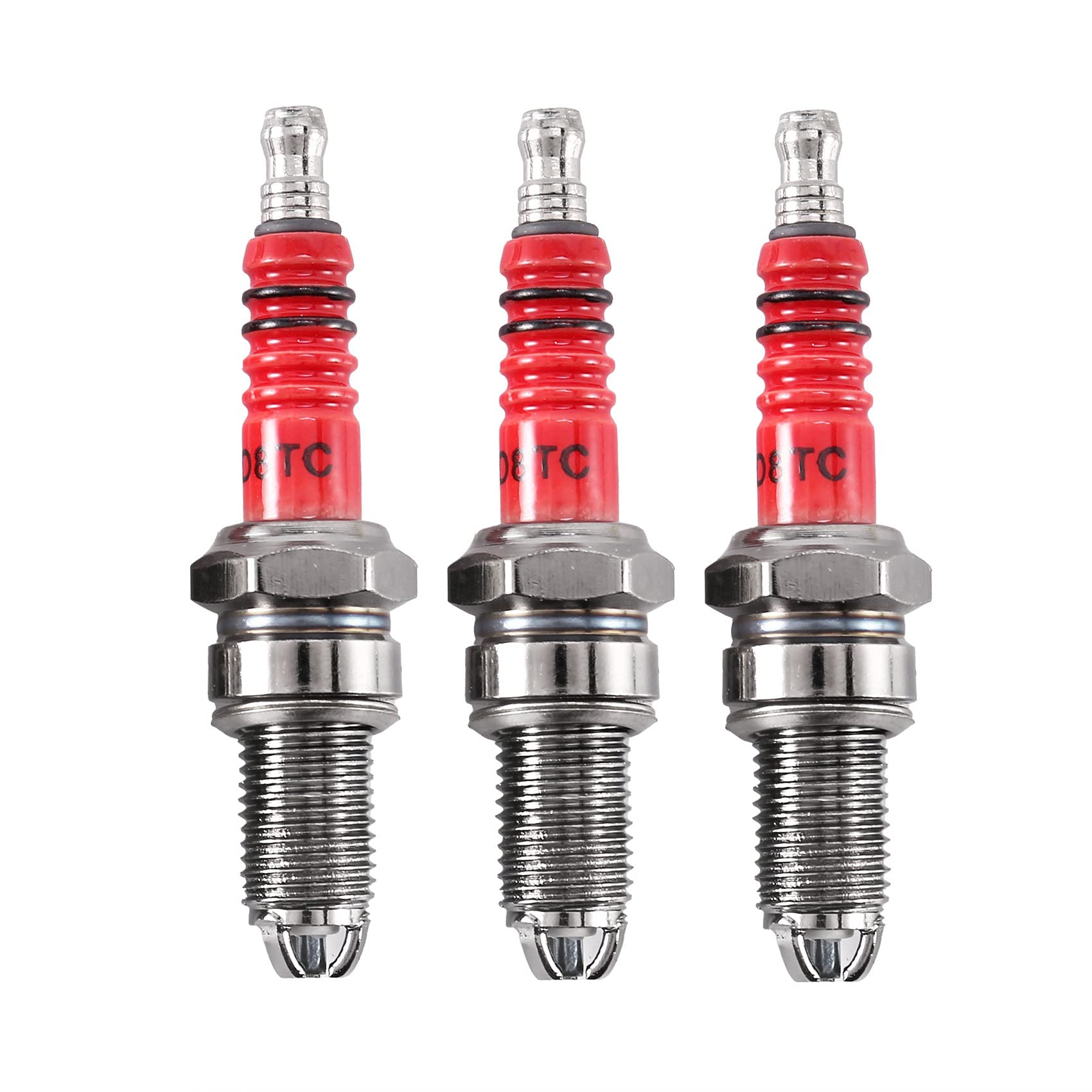 Sarngk 3 Stücke D8TC 3 Elektrode Zündkerze, Racing Zündkerze Mit 3 Elektrode Für CG 125 150 200Ccm CF250 Motorrad Roller ATV Quads Sarngk 3 Stücke D8TC 3 Elektrode Zündkerze, Racing Zündkerze Mit 3 Elektrode Für CG 125 150 200Ccm CF250 Motorrad Roller ATV Quads von Sarngk