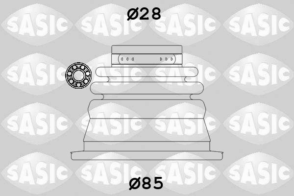 Faltenbalgsatz, Antriebswelle Vorderachse links getriebeseitig Sasic 4003451 von Sasic
