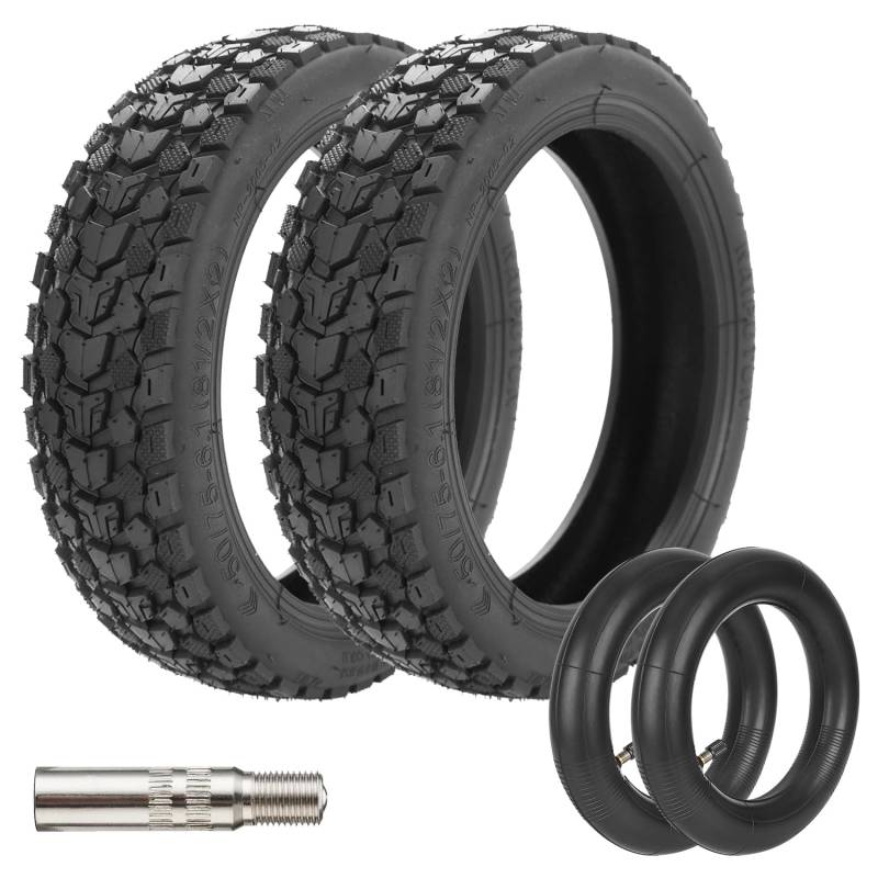 Satgoo 8,5 Zoll E Scooter Reifen 8 1/2 x 2 für Xiaomi Scooter, Super Grip Offroad Reifen und Verdickter Schlauch, 50/75-6,1 Ersatzreifen für Xiaomi Pro 2/1S/Essential/Mi 3 und Soflow SO4 Pro Gen2 von Satgoo