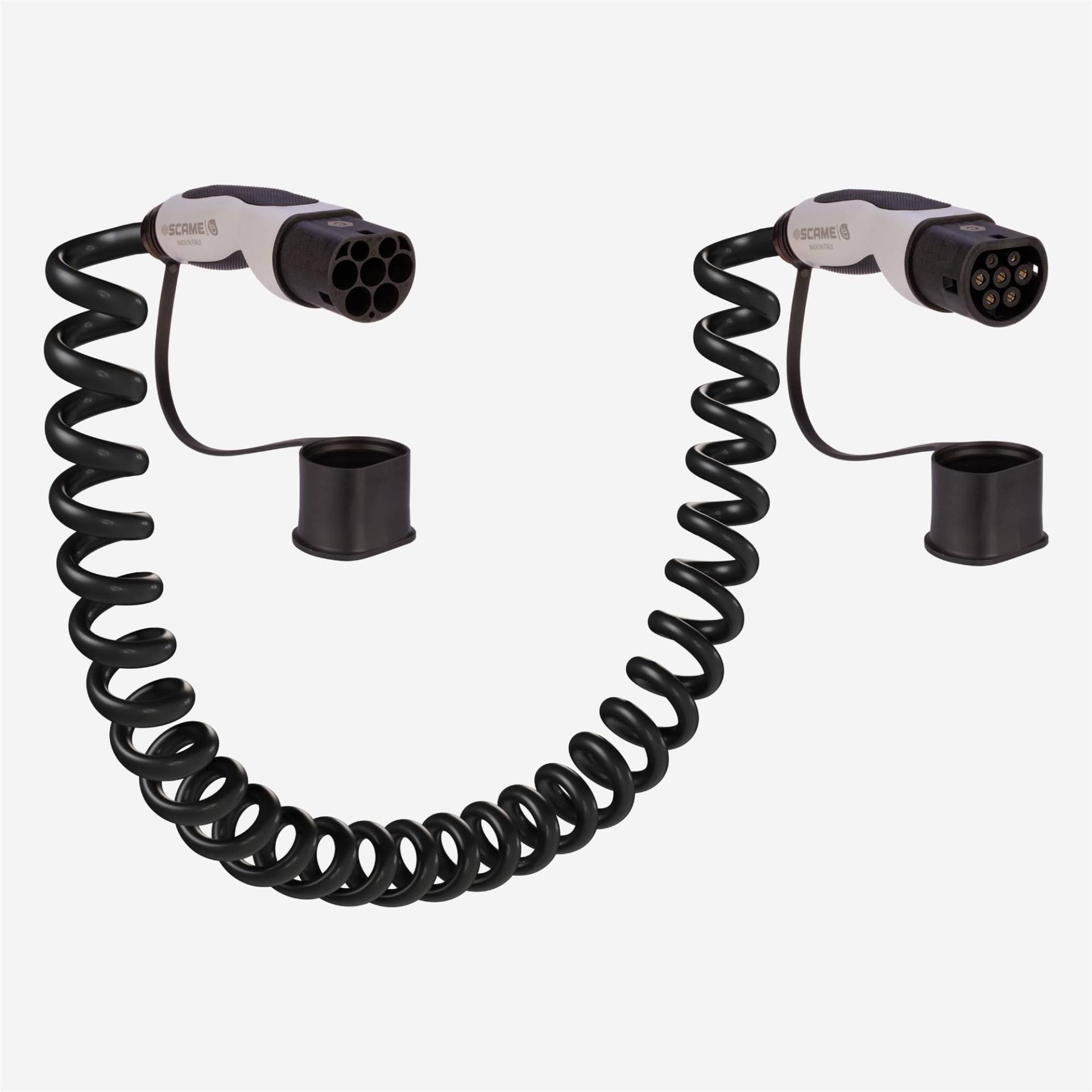 SCAME - Spiralförmig gewickeltes Elektroauto-Ladekabel – Anschluss dreiphasig Kabel Typ 2 zu Typ 2 – 22 Kilowatt – 32 Ampere – Länge 4 Meter spiralförmig gewickelt SCAME - Spiralförmig gewickeltes Elektroauto-Ladekabel – Anschluss dreiphasig Kabel Typ 2 zu Typ 2 – 22 Kilowatt – 32 Ampere – Länge 4 Meter spiralförmig gewickelt von Scame