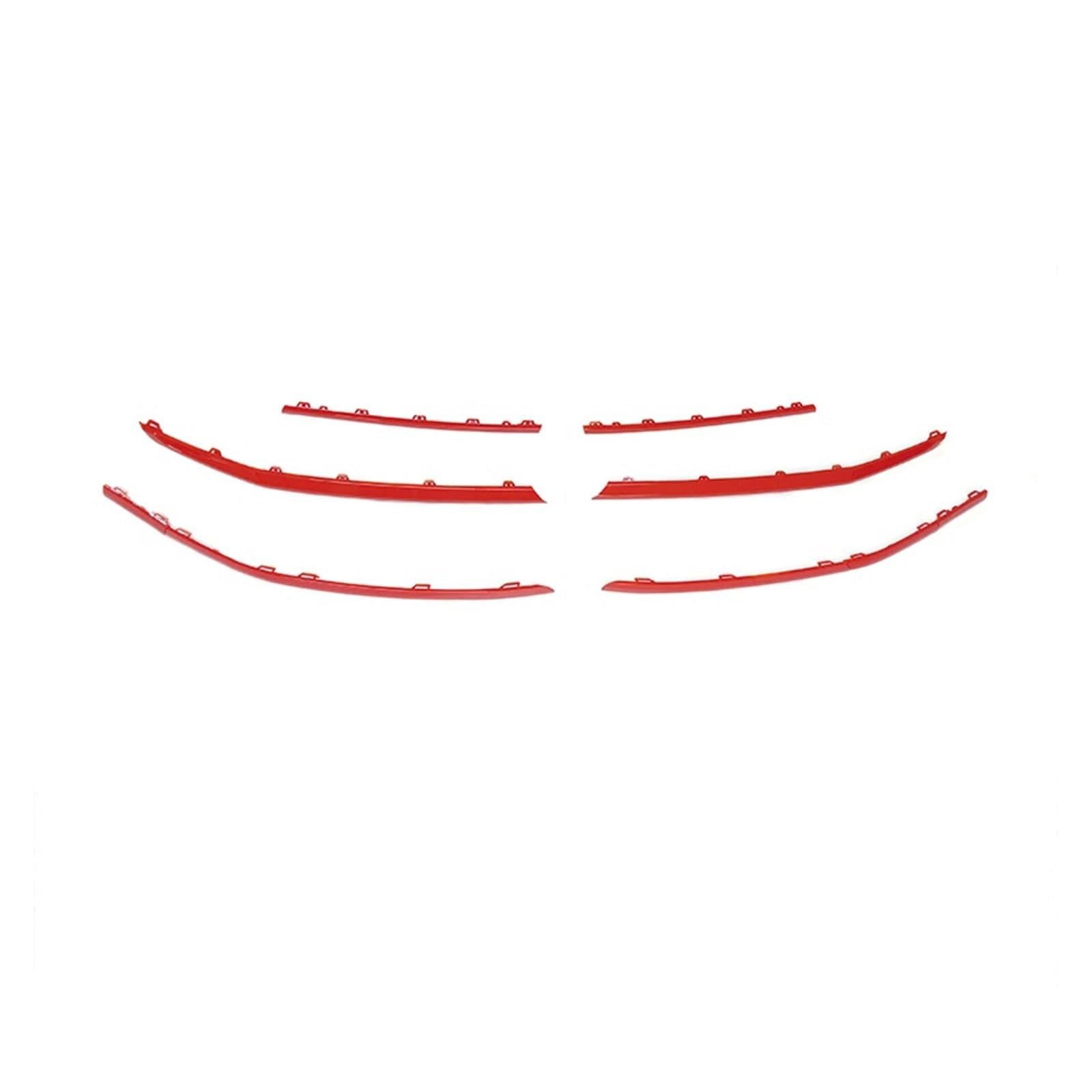 9 Teile/satz Frontschürze Oberen und Unteren Kühlergrill Grill Zierleisten Einsätze Kompatibel for VW T6.1 Transporter Caravelle Auto Zubehör ab 2019(Color:Red) von SchAan