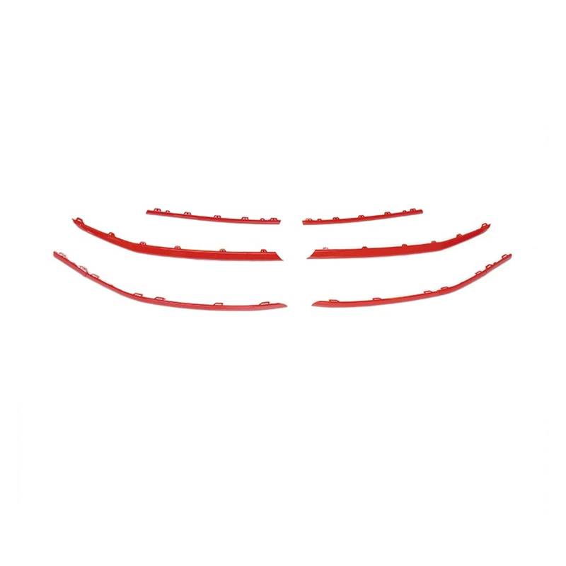 9 Teile/satz Frontschürze Oberen und Unteren Kühlergrill Grill Zierleisten Einsätze Kompatibel for VW T6.1 Transporter Caravelle Auto Zubehör ab 2019(Color:Red) von SchAan