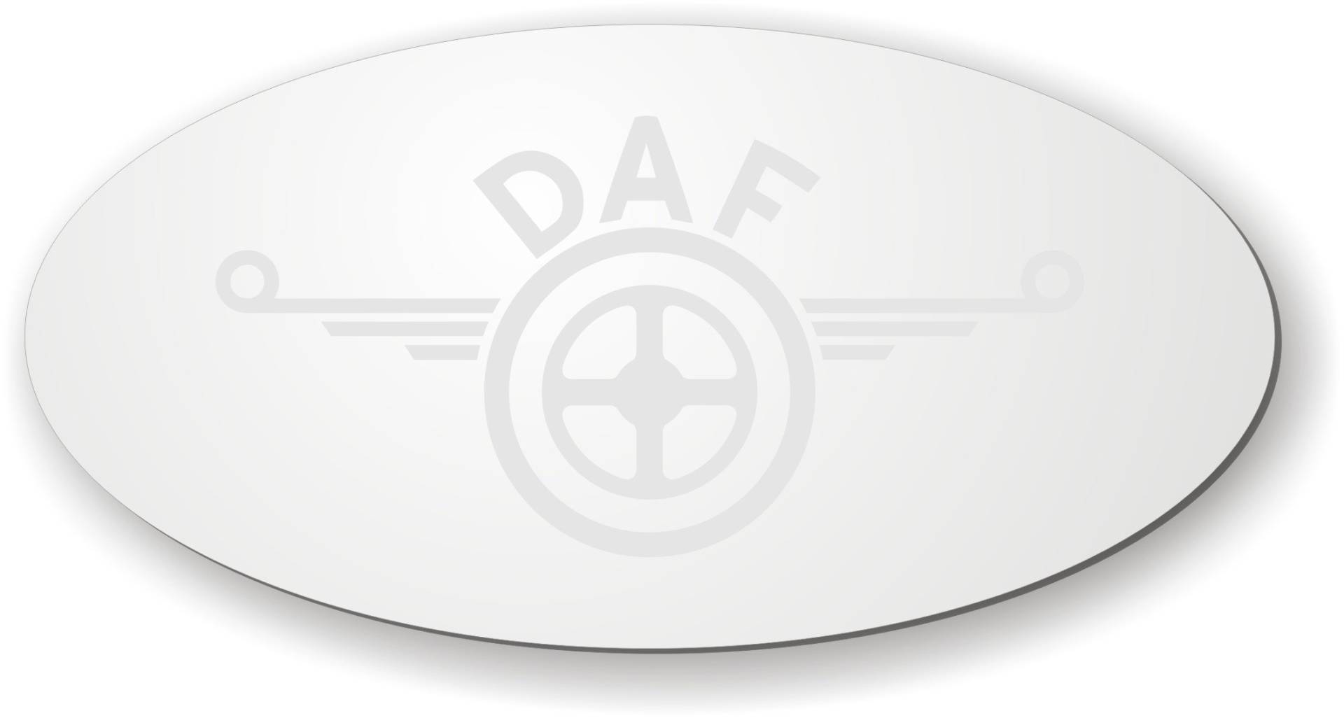DAF Spiegel mit Logo für die Rückwand ✓ DAF lasergraviert ✓ LKW-Zubehör und Artikel für Innenausstattung ✓ Rückwandspiegel ✓ Truck accessoires für die Fahrerkabine ✓ von Schilderfeuerwehr