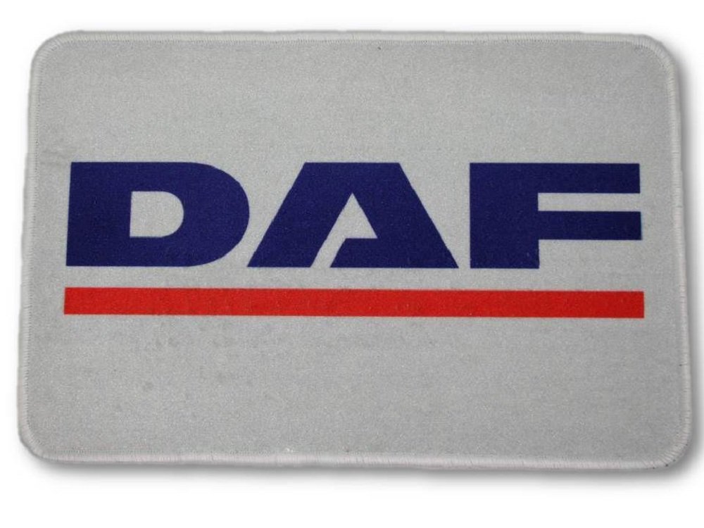 Fußmatte mit Logo DAF, 60x40cm Waschbar Feines Velours Universell einsetzbar | LKW-Fußmatte, Teppich zur Innenausstattung | Schmutzfänger für LKW, PKW und Wohnung | Universal Auto-Matte, Autofußmatte als Zubehör fürs Truck-Fahrerhaus von Schilderfeuerwehr