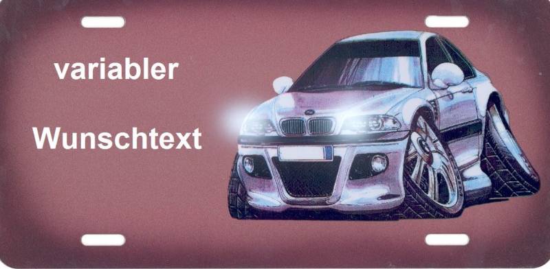 Nummernschild und Namensschild kompatibel mit BMW Comic selbst gestalten, Personalisieren und konfigurieren, individuelles Aluminium-Schild, Autoschild, Aluschild, Kfz-Kennzeichen-Schild von Schilderfeuerwehr