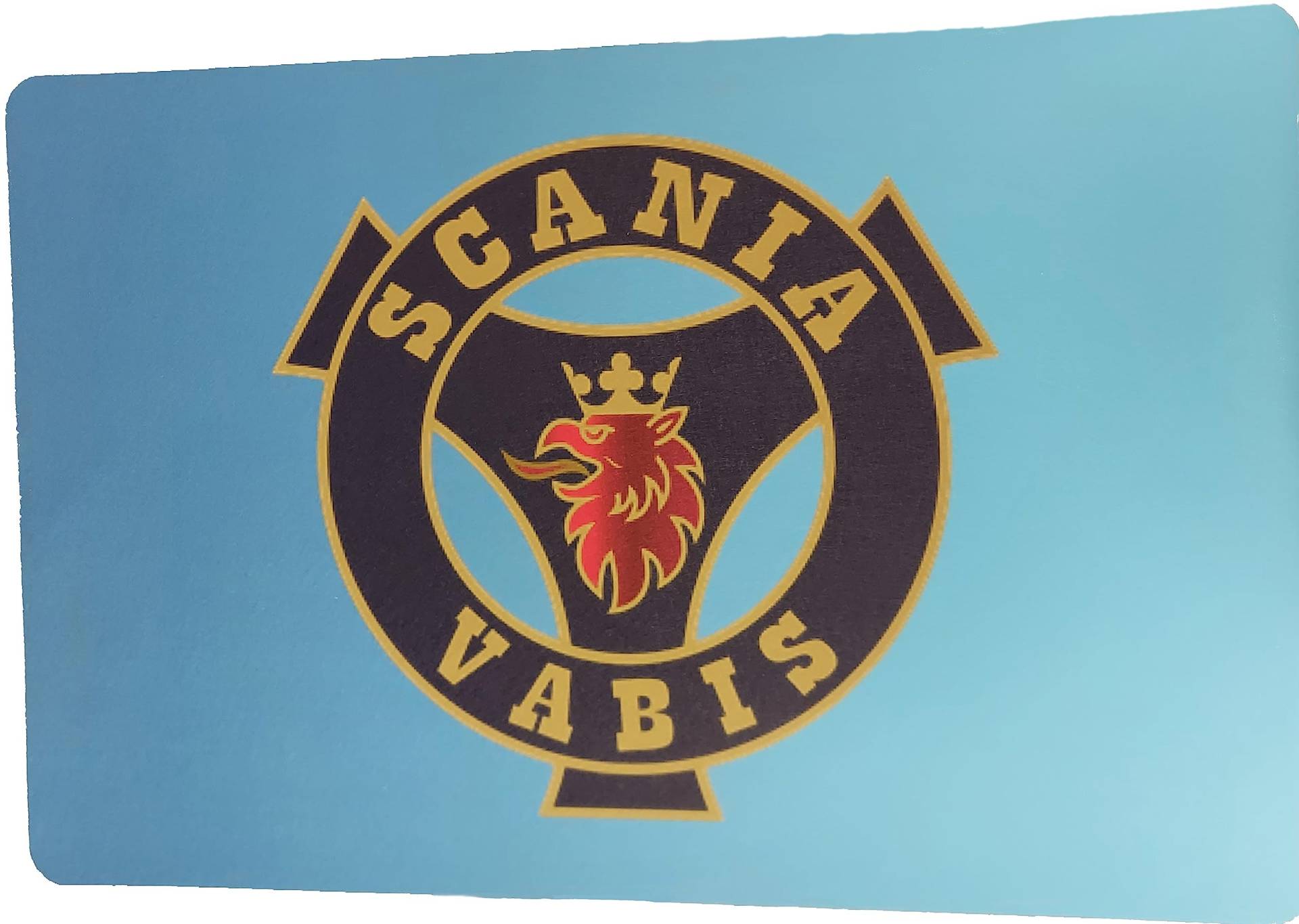 Scania Vabis Fußmatte Logo, 60x40cm in blau LKW-Fußmatte, Teppich Innenausstattung | Schmutzfänger LKW PKW Wohnung | Universal Auto-Matte, Autofußmatte, Zubehör Truck-Fahrerhaus von Schilderfeuerwehr