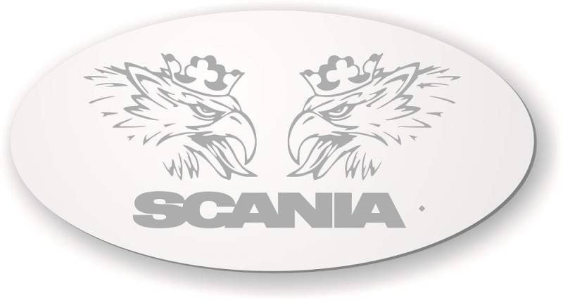 Schilderfeuerwehr Scania Svempa Spiegel mit Logo für die Rückwand ✓ Greif lasergraviert oder als Aufkleber ✓ Rückwandspiegel ✓ Truck Accessoires für den Innenraum ✓ (Aufkleber) von Schilderfeuerwehr