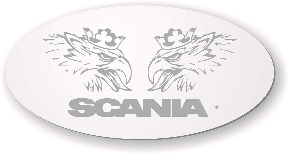 Schilderfeuerwehr Scania Svempa Spiegel mit Logo für die Rückwand ✓ Greif lasergraviert oder als Aufkleber ✓ Rückwandspiegel ✓ Truck Accessoires für den Innenraum ✓ (Lasergravur) von Schilderfeuerwehr