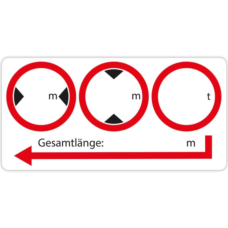 Hinweisaufkleber Fahrzeugmaße 10 x 5 cm | Länge x Breite x Höhe und Gewicht | für LKW Wohnmobil Camper Kastenwagen | Beschreibbar | Selbstklebend | Farbe Weiss von Schilderio