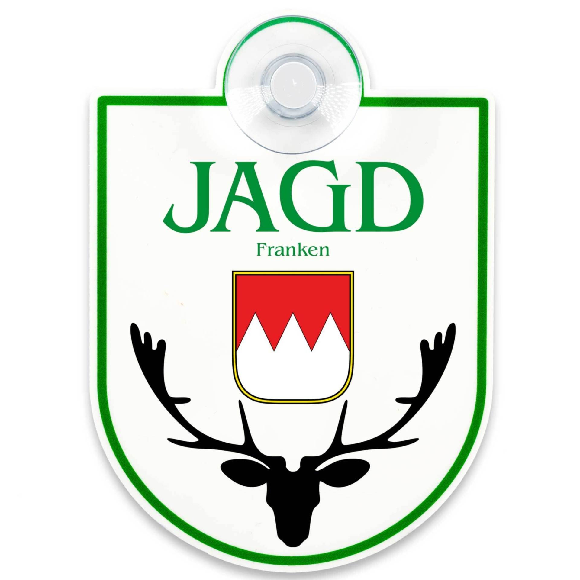 Schilderio Premium Saugnapfschild Schild Jagd Franken 3 mm Acrylglas ca 90 x 125 mm Jagd Schild Auto mit 1x Saugnapf 30 mm Bundesland Region Autoschild Jagd zur Befestigung an Autoscheiben von innen Schilderio Premium Saugnapfschild Schild Jagd Franken 3 mm Acrylglas ca 90 x 125 mm Jagd Schild Auto mit 1x Saugnapf 30 mm Bundesland Region Autoschild Jagd zur Befestigung an Autoscheiben von innen von Schilderio