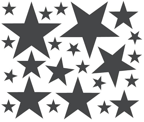 Schilderkröten Sterne Aufkleber/Folienaufkleber/Verschiedene Größen & Farben (Grau Sparkle) von Schilderkröten