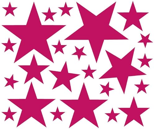 Schilderkröten Sterne Aufkleber/Folienaufkleber/Verschiedene Größen & Farben (Pink) von Schilderkröten
