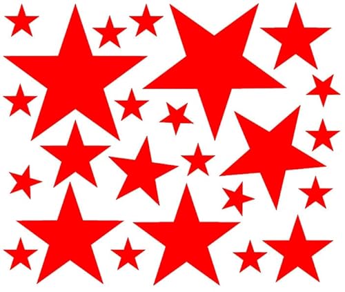 Schilderkröten Sterne Aufkleber/Folienaufkleber/Verschiedene Größen & Farben (Rot) von Schilderkröten