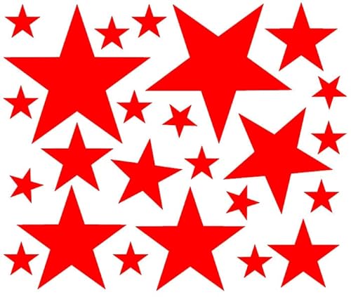 Schilderkröten Sterne Aufkleber/Folienaufkleber/Verschiedene Größen & Farben (Rot) von Schilderkröten