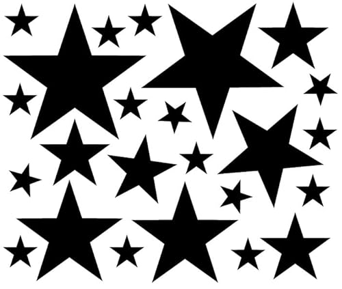 Schilderkröten Sterne Aufkleber/Folienaufkleber/Verschiedene Größen & Farben (Schwarz Matt) von Schilderkröten