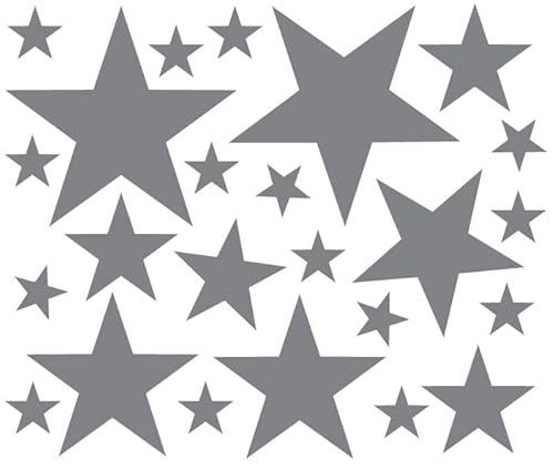 Schilderkröten Sterne Aufkleber/Folienaufkleber/Verschiedene Größen & Farben (Silber Sparkle) von Schilderkröten