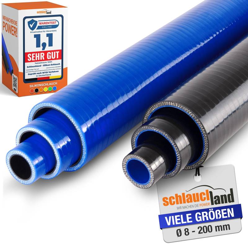 1m Silikonschlauch ID-Ø 25mm blau 200°C | AUSWAHL | Ladeluft-Kühler LLK Kühlmittel Kühlwasser Turbo-Lader Silikon Schlauch Druck-Schlauch Gummi Motor Heisswasser KFZ flexibel ohne Aufdruck von Schlauchland