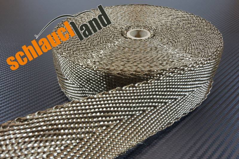 Schlauchland 10m Basalt Hitzeschutzband 50mm 1400°C Auspuffband Thermoband Krümmerband Heat Wrap Basaltfaser Isolierband Hitzeschutz von Schlauchland