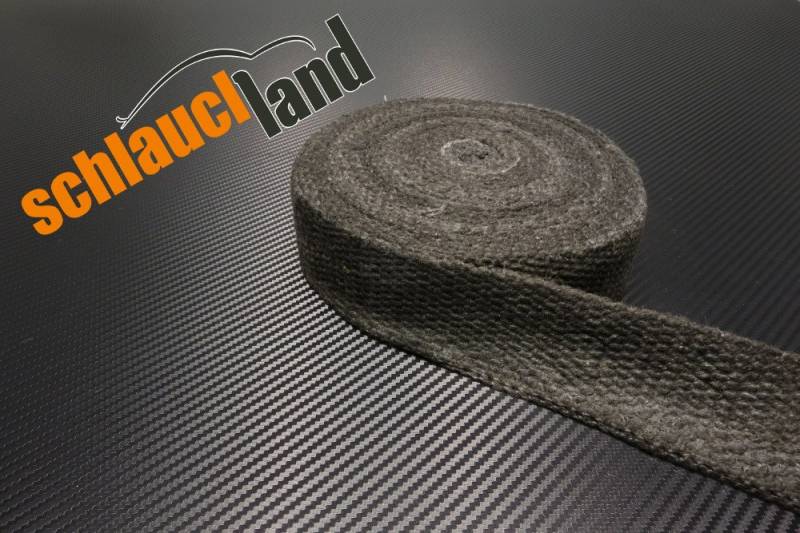 Schlauchland 10m Keramik Hitzeschutzband 50mm schwarz 1200°C*** Heat Wrap Turbo Fächerkrümmer Hitzeschutz Isolierband Auspuff Band von Schlauchland