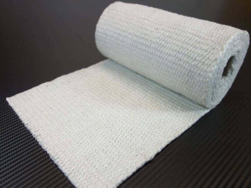Schlauchland 2m Keramik Hitzeschutzband 200mm Weiss 1200°C *** Auspuffband Thermoband Krümmerband Heat Wrap Basaltfaser Isolierband von Schlauchland