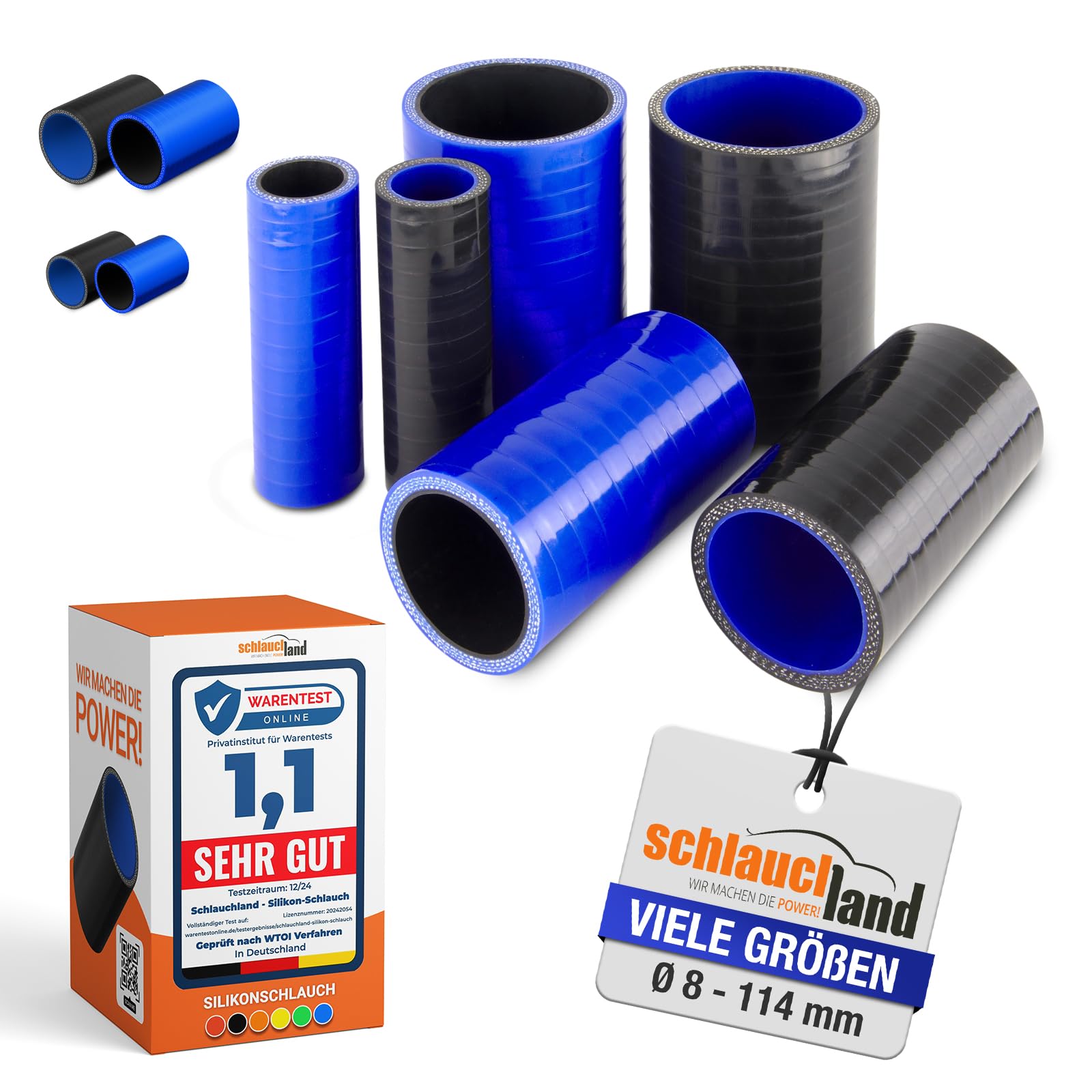 10cm Silikon-Schlauch Verbinder ID-Ø 8mm schwarz 200°C | AUSWAHL | Rohr-Kupplung Adapter Muffe Manschette Ladeluft LLK Kühler Turbo-Lader Silikon Schlauch ohne Logo Kühlmittel Gummi Motor 10cm Silikon-Schlauch Verbinder ID-Ø 8mm schwarz 200°C | AUSWAHL | Rohr-Kupplung Adapter Muffe Manschette Ladeluft LLK Kühler Turbo-Lader Silikon Schlauch ohne Logo Kühlmittel Gummi Motor von Schlauchland
