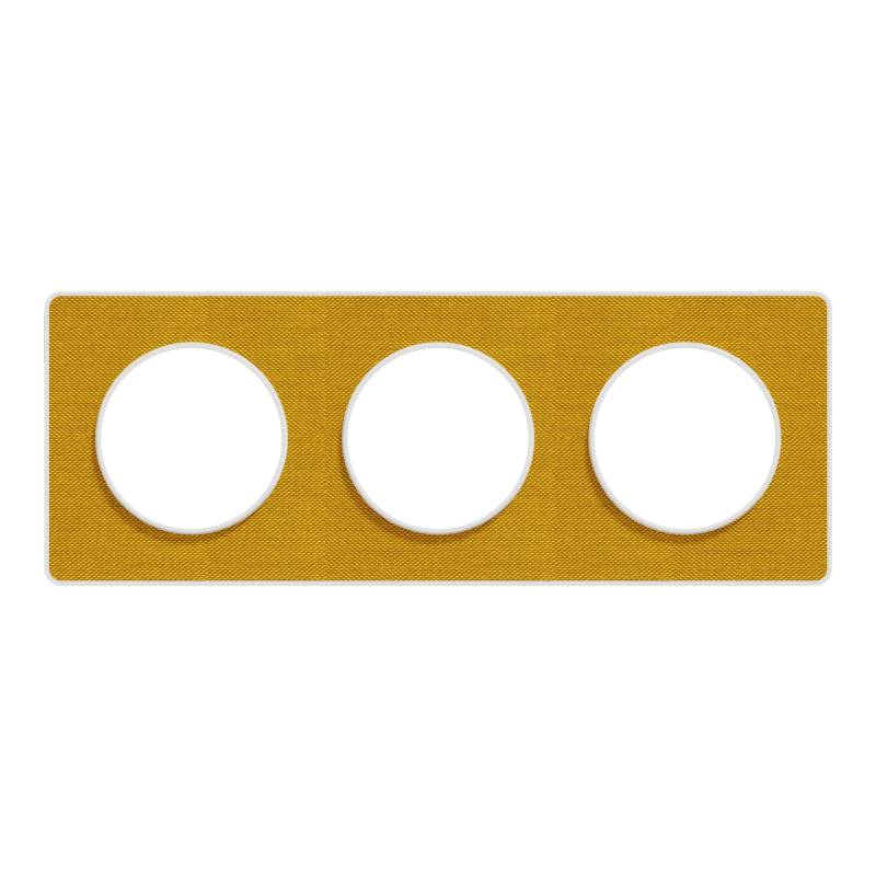 Schneider Electric - Odace Touch – PLQ Kvadrat Ocre/Weiß 3 Positionen Horiz oder Grün, Abstand 71 mm – S520806KY von Schneider Electric