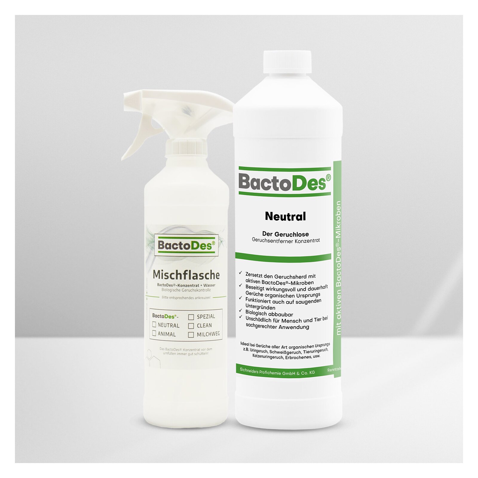 BactoDes-Neutral Geruchskiller und Geruchsneutralisierer ohne Parfümierung von BactoDes