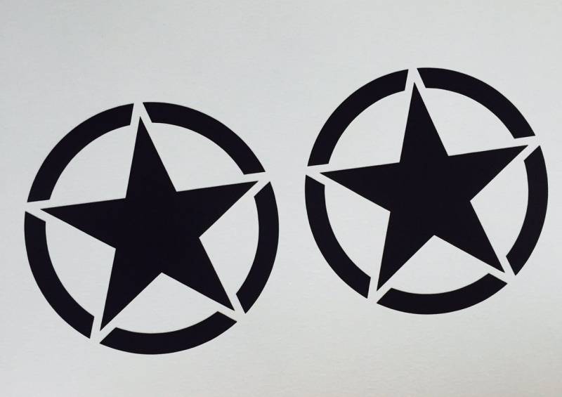 2 x Us Army Stern Schwarz Oldschool Auto Aufkleber Tuning Sticker Hotrod Retro von Schönheits Shop