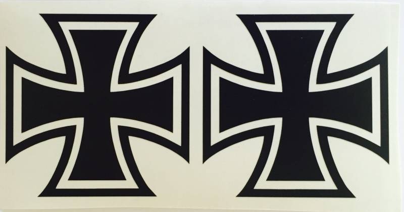 Aufgeklebt 2X Eiserne Kreuz schwarz Iron Cross Sticker Dapper Auto Aufkleber Tuning Oldschool Rat von Schönheits Shop