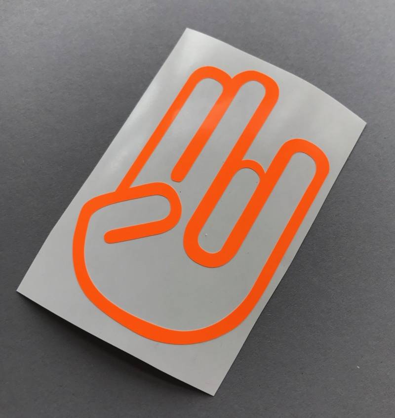 The Shocker Hand NEON Orange Aufkleber Tuning Autoaufkleber Decal Stickerbomb von Schönheits Shop