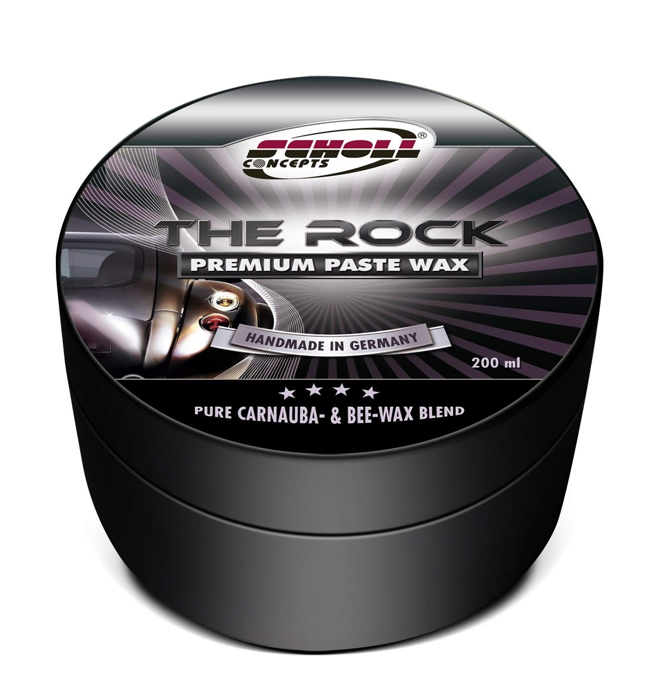 Scholl Concepts The Rock | 200ml | Premium Carnauba-Wachs | Lotus-Effekt | Handgefertigt in Remseck, Germany | 40g Carnauba-Wachs pro Dose von Scholl Concepts