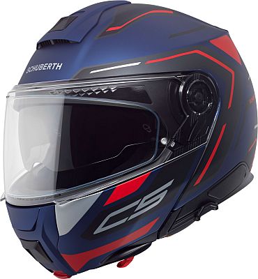 Schuberth C5 Omega, Klapphelm - Matt Dunkelblau/Schwarz/Rot - M (56/57) von Schuberth