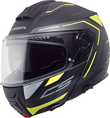 Schuberth C5 Omega, Klapphelm - Matt Schwarz/Grau/Gelb - M (56/57) von Schuberth
